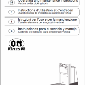 OM Pimespo XOP1 Ordre Picker Workshop Repair Manual