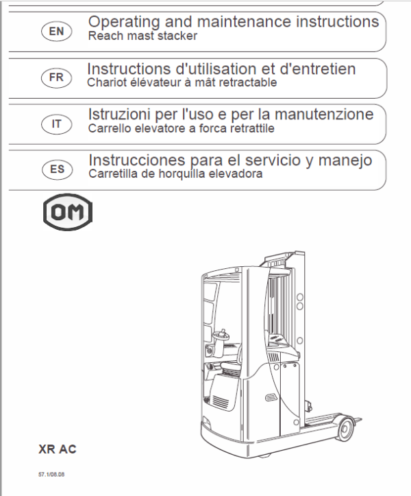 OM Pimespo XRac Reach Trucks Workshop Repair Manual