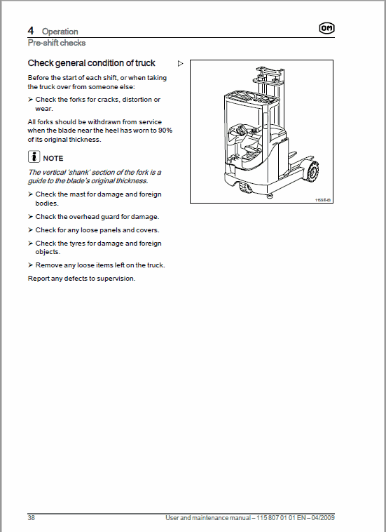 OM Pimespo XRS14ac, XRS16ac, XRS20ac Electric Reach Trucks Workshop Repair Manual