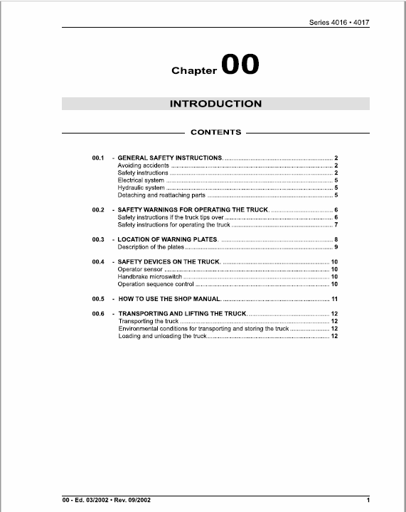 OM Pimespo XE12, XE15 and XE18 Series 4016 , 4017 Forklift Workshop Repair Manual