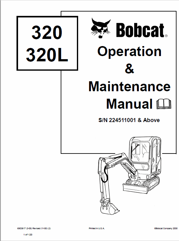 Bobcat 320, 320L and 322 Excavator Service Manual