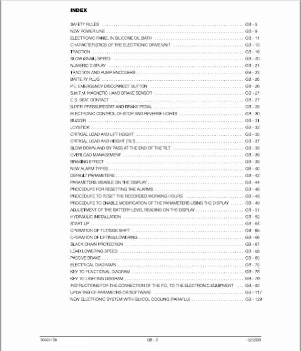 OM Pimespo Fase 18-20-20L-22-25-28-30 80v Forklift Workshop Repair Manual