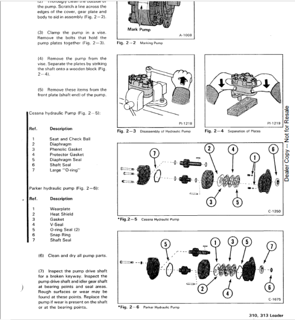 Bobcat 310 and 313 Skidsteer Loader Service Manual