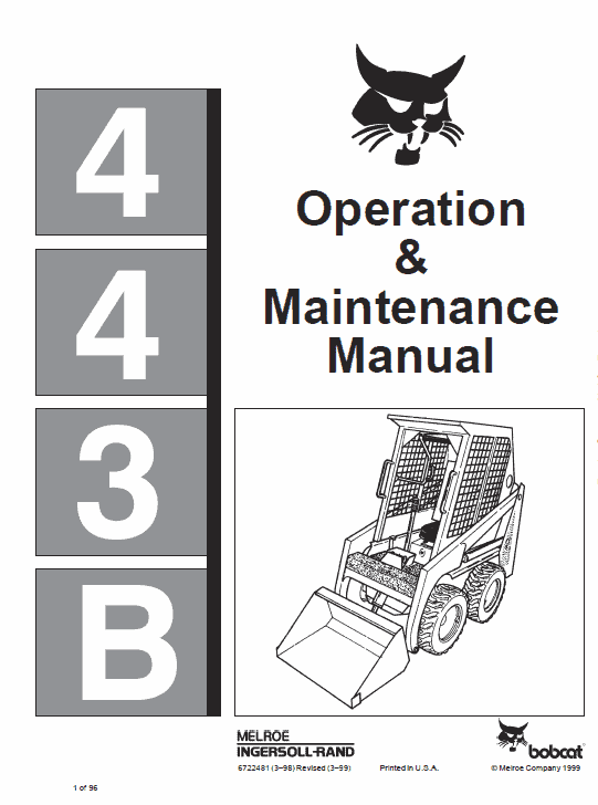 Bobcat 440, 443 and 443B Skid-Steer Loader Service Manual