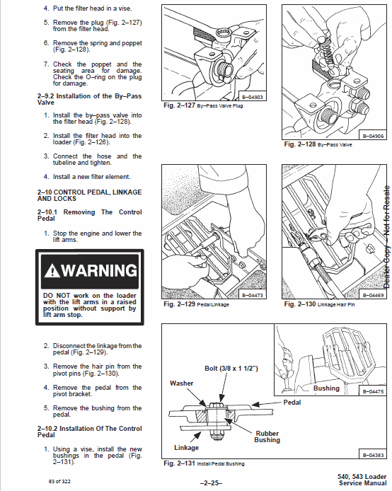 Bobcat 540, 543 and 543B Skid-Steer Loader Service Manual