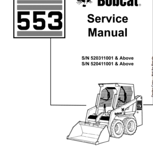 Bobcat 553 Skid-Steer Loader Service Manual