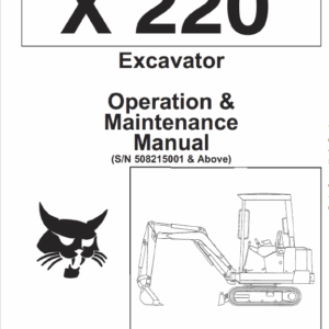 Bobcat X220 Excavator Service Manual