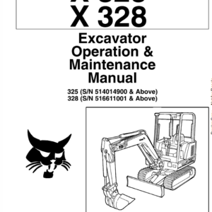 Bobcat X325 and X328 Excavator Service Manual