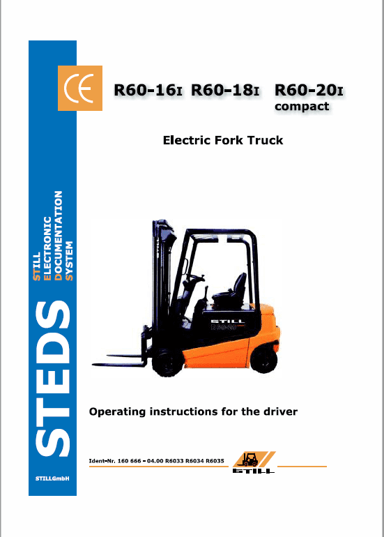 Still Electric Fork Truck R60-16 R60-18 R60-20 Workshop Repair Manual