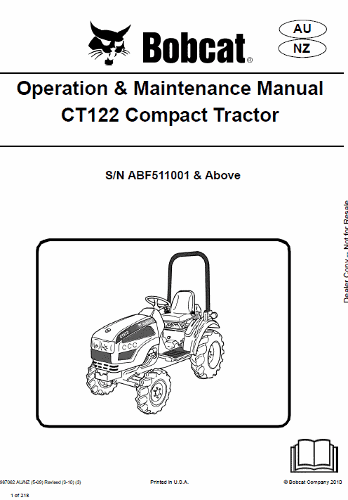 Bobcat CT122 Compact Tractor Service Manual