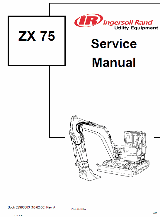 Bobcat ZX75 and ZX125 Excavator Service Manual