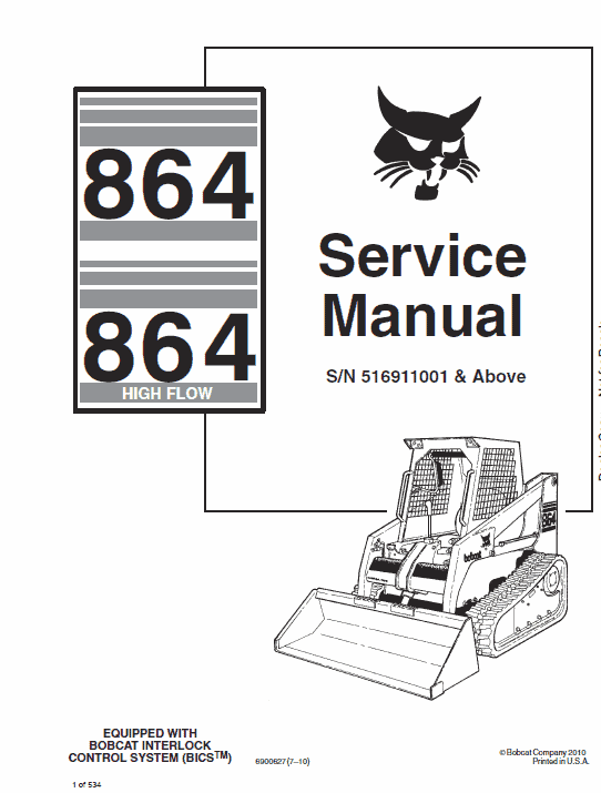 Bobcat 864 and 864H Skid-Steer Loader Service Manual