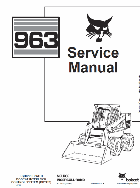 Bobcat 963 Skid-Steer Loader Service Manual