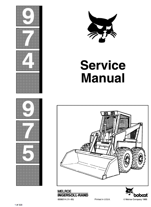 Bobcat 974 and 975 Loader Service Manual