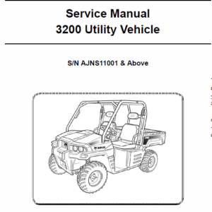 Bobcat 3200 Utility Vehicle Service Manual