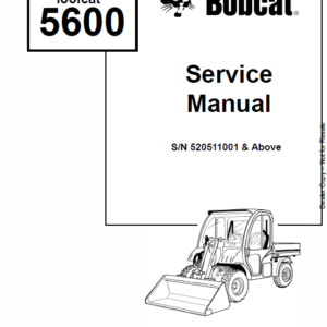 Bobcat 5600 Toolcat Utility Vehicle Service Manual