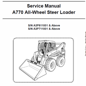 Bobcat A770 Skid-Steer Loader Service Manual