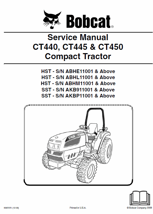 Bobcat CT440, CT445 and CT450 Compact Tractor Service Manual