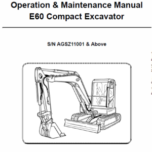 Bobcat E60 Compact Excavator Repair Service Manual