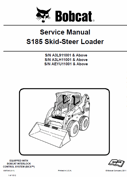 Bobcat S185 Skid-Steer Loader Service Manual