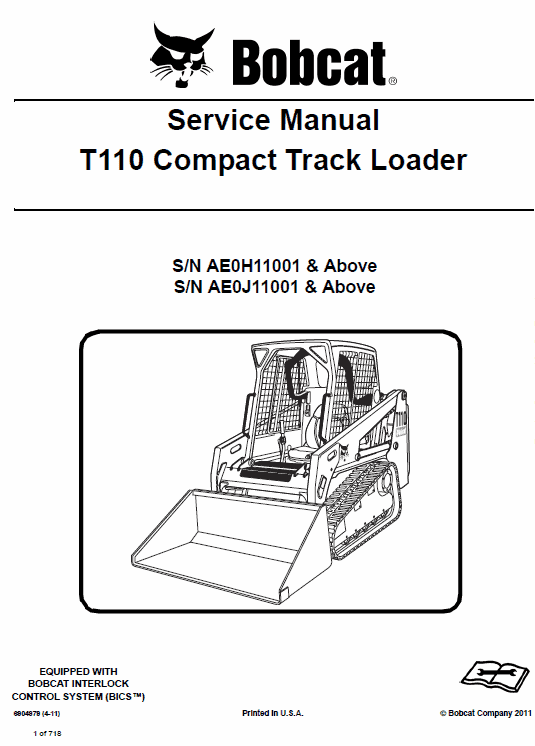 Bobcat T110 Compact Loader Service Manual