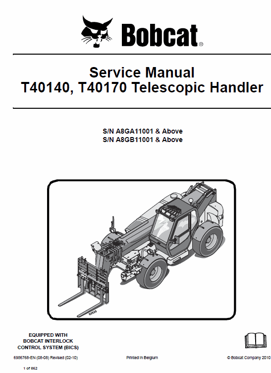 Bobcat T40140 and T40170 Telescopic Handler Service Manual