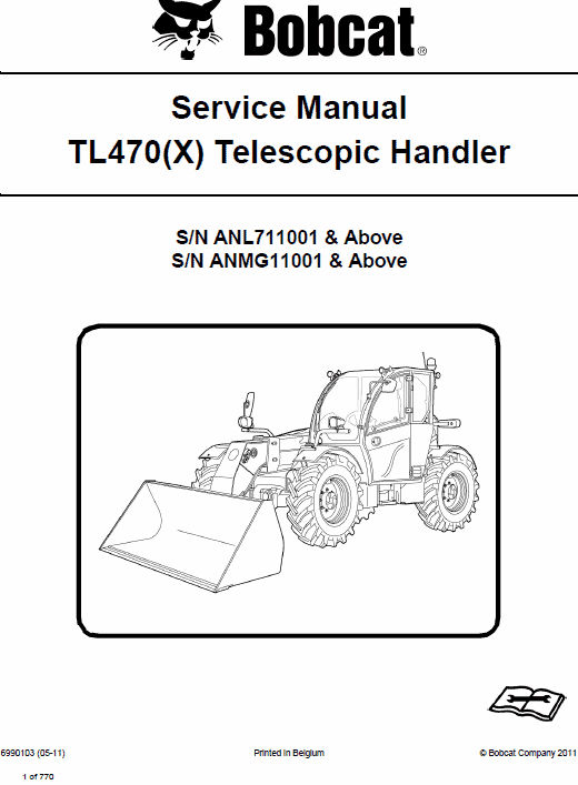 Bobcat TL470 and TL470X Telescopic Handler Service Manual