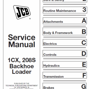 JCB 1CX, 208S Backhoe Loader Service Manual