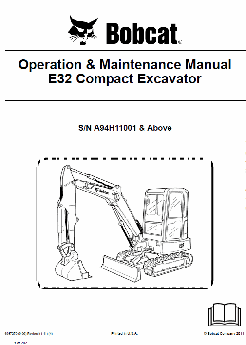 Bobcat E32 Compact Excavator Service Manual