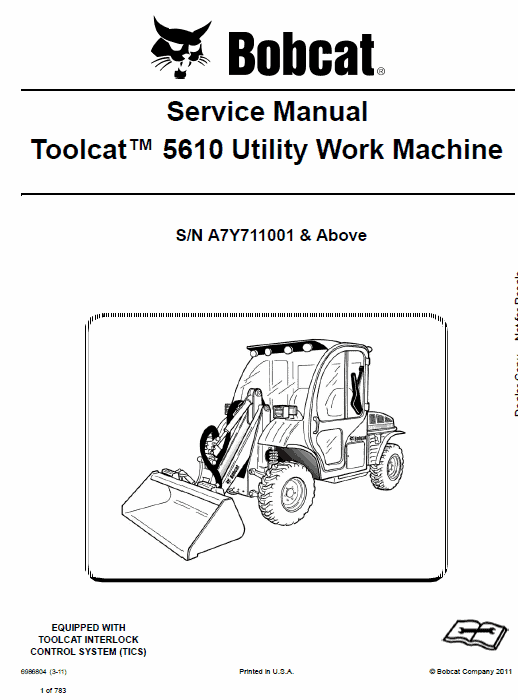 Bobcat 5610 Toolcat Utility Vehicle Service Manual