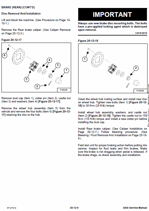 Bobcat 3450 Utility Vehicle Service Manual