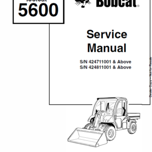 Bobcat 5600 Toolcat Utility Vehicle Service Manual