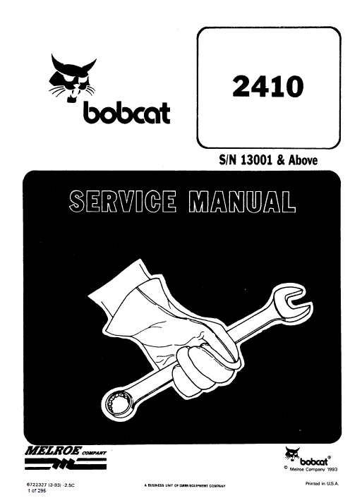 Bobcat 2410 Loader Service Manual