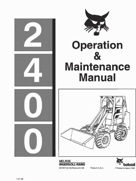 Bobcat 2400 Loader Service Manual