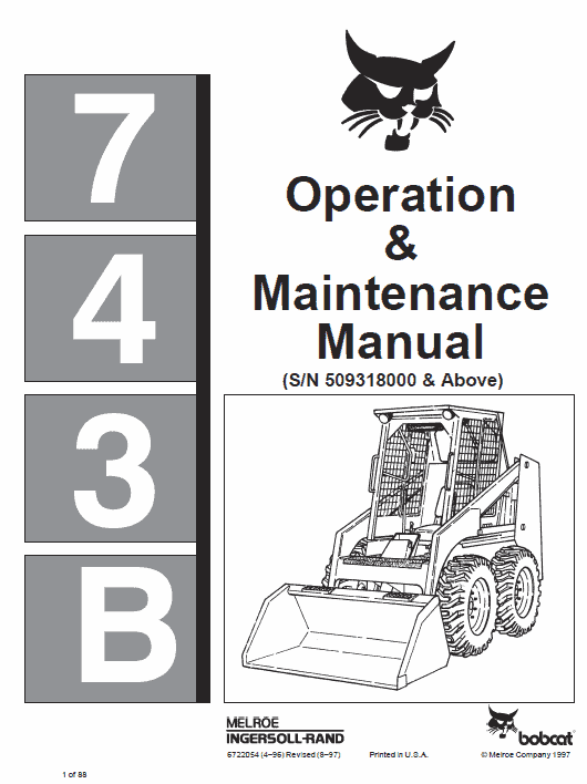 Bobcat 742B and 743B Skid-Steer Loader Service Manual