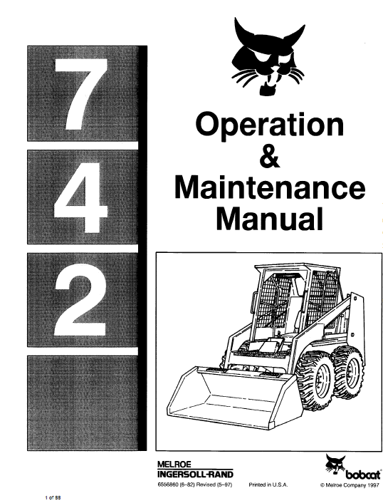 Bobcat 741, 742 and 743 Skid-Steer Loader Service Manual