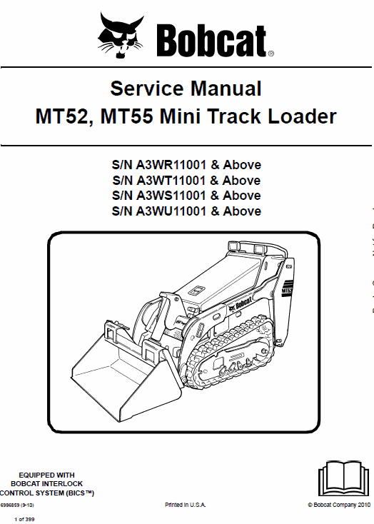 Bobcat MT52 and MT55 Mini Loader Service Manual