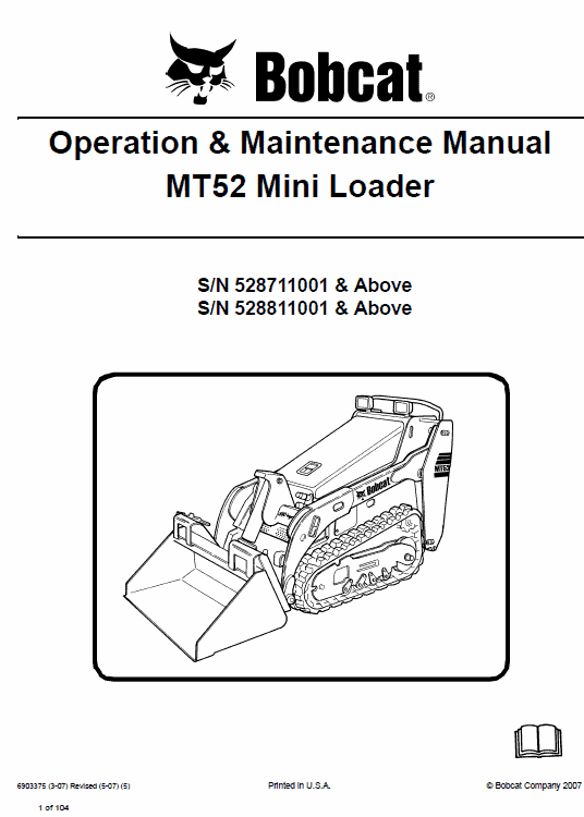 Bobcat MT52 and MT55 Mini Loader Service Manual