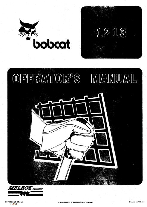 Bobcat 1213 Skid-Steer Loader Service Manual