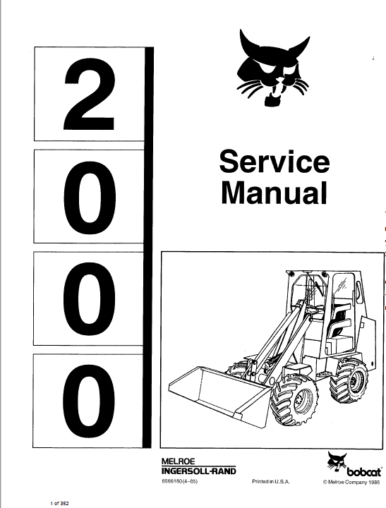 Bobcat 2000 Loader Service Manual