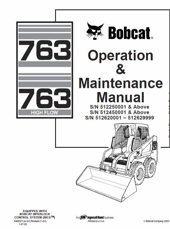 Bobcat 763 G-Series Skid-Steer Loader Service Manual