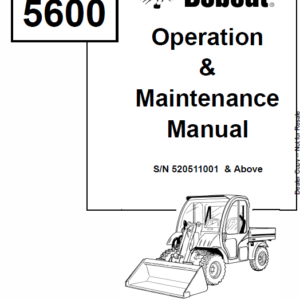 Bobcat 5600 Toolcat Utility Vehicle Service Manual