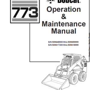 Bobcat 773 Skid-Steer Loader Service Manual