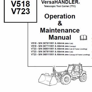 Bobcat V518 VersaHANDLER Telescopic Service Manual