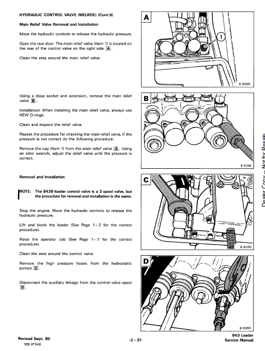 Bobcat 843 and 843B Skid-Steer Loader Service Manual