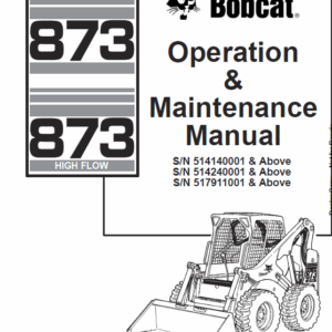 Bobcat 873 and 883 G-Series Skid-Steer Loader Service Manual