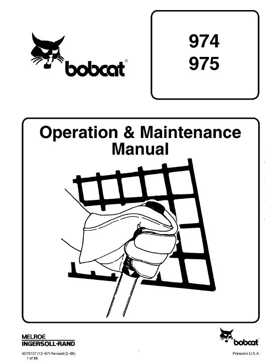 Bobcat 974 and 975 Loader Service Manual