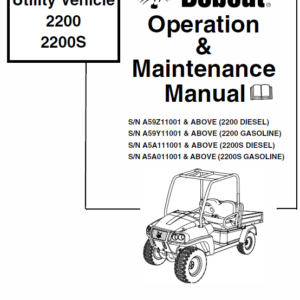 Bobcat 2200, 2200s and 2300 Utility Vehicle Service Manual