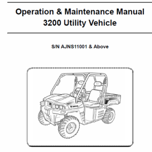 Bobcat 3200 Utility Vehicle Service Manual