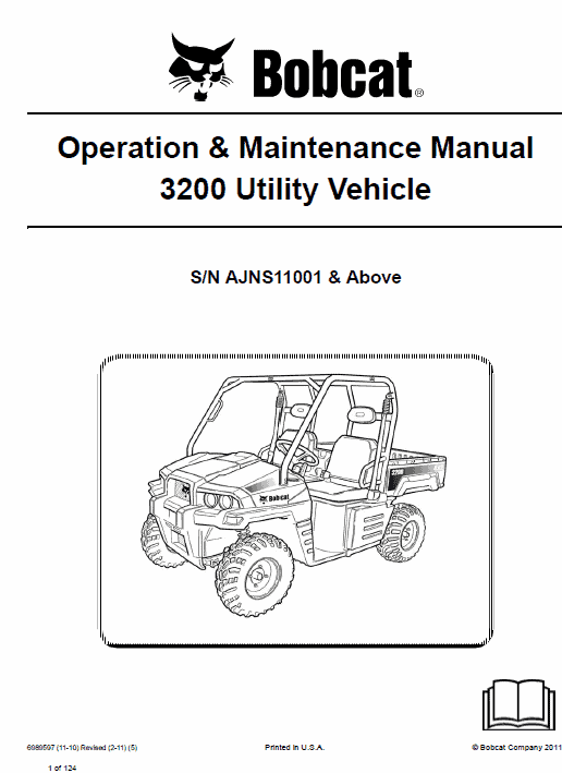 Bobcat 3200 Utility Vehicle Service Manual